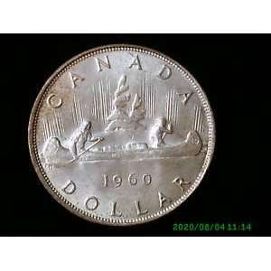  1960 CANADIAN QUEEN Silver Dollar 