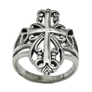Sterling Silver Elegant & Ornate Cross Ring O5 1407  