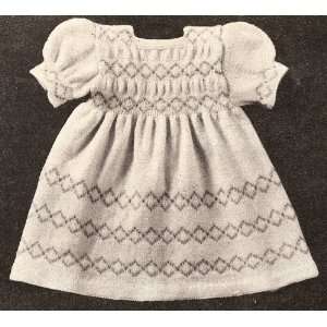 Vintage Knitting PATTERN to make   Knitted Baby Infant Dress 6 mos 