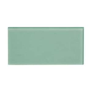  Frosted Sage Green Glass Subway Tile 3 x 6 Sample