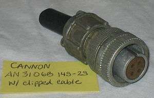 CANNON Connector AN3106B 14S 2S REAL US Military w/clipped cable 