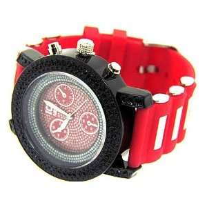  New Mens Black Iced out bling hip hop watch big heavy 