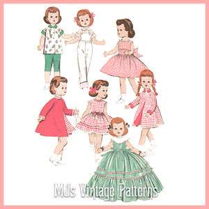 Vtg Toddler Doll Clothes Pattern Formal Dress, Coat ~ 16 17 Saucy 