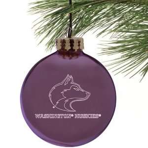 Washington Huskies Purple Etched Laser Light Ornament  