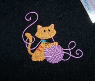 Cute Kitty Cat & Ball of Yarn Essential Knitting or Crochet Kitten 
