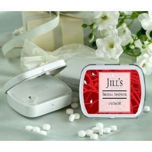 Baby Keepsake Red Winter Theme Personalized Glossy White Hinged Mint 