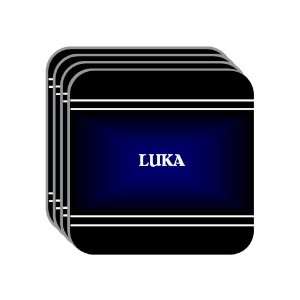 Personal Name Gift   LUKA Set of 4 Mini Mousepad Coasters (black 