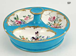   Sevres Small Porcelain Sauce Dish Hand Painted Floral Gilt 1768  