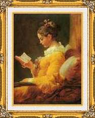 Framed A Young Girl Reading Fragonard Repro Canvas Art  