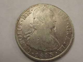 1803 Peru Silver 8 Reale Coin  