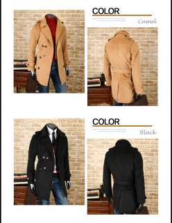 B10 09 Mens Korea Cashmere Double Collar Coat / 3color  
