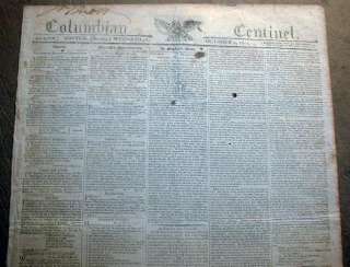 1811 newspaper Headline NAVY BATTLE betwee France & Great Britain 