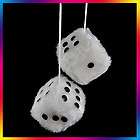 New White Hanging Mirror New 2.75 Plush Fuzzy Funny Dice  