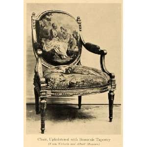  1920 Print Upholstered Chair Beauvais Tapestry Museum 
