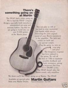 1975 Martin D 18D Acoustic Guitars with FRAP Vintage Ad  