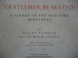 Gentlemen, Be Seated Old Time Minstrels 1928 Blackface  