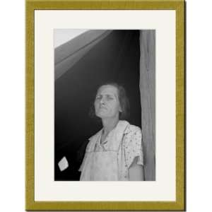  Gold Framed/Matted Print 17x23, Contracting Woman