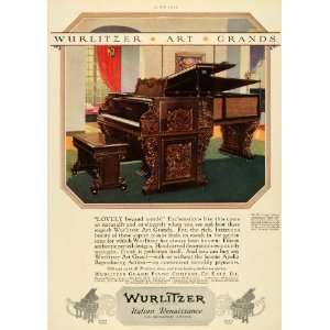  1926 Ad Wurlitzer Art Grand Italian Renaissance Piano 