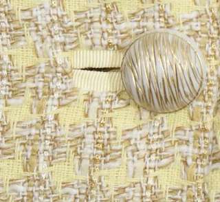 NWT TAHARI Yellow Brown Tweed Skirt Suit 16 Woven Shimmer  