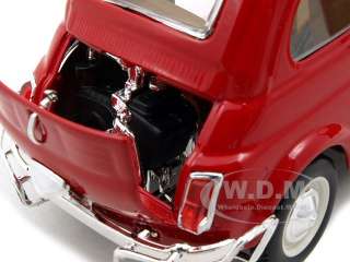 1968 FIAT 500 L RED 124 DIECAST CAR MODEL BY BBURAGO 22099  