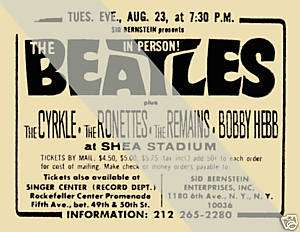 Beatles/Remains/Ronettes/Cyrkle Live Concert Ad 1966  