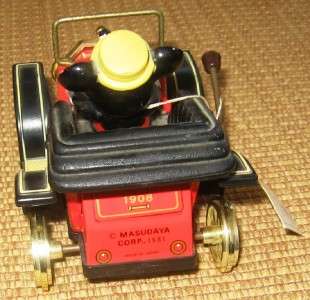 Mickey Mouse Masudaya Model T Lever Tin Toy 1981  