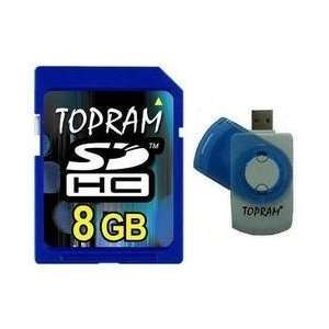 TOPRAM 8GB 8G SD SDHC Secure Digital Class 6 Memory Card with R5 Multi 