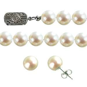  Paradise 7.5 8mm White Cultured Pearl AS1R1 Strand 14k 