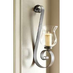  Tall Iron Wall Sconce Hurricane Candle Holder Designer 