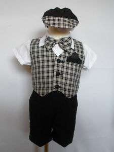 NEW Baby Boy Formal Wedding Party Easter Vest Shorts Suit Outfits size 