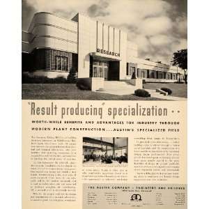  1939 Ad Austin Company Engineers Research Builders Ohio 