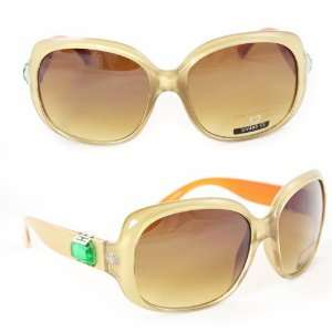   Sunglasses 3820 Gold Frame and Green Diamond with Brown Gradient Lense