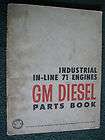 1963 GM DETROIT DIESEL INDUSTRIAL IN LINE 71 ENGINE PARTS MANUAL