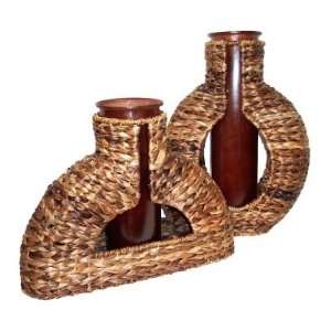  Hand Woven Wicker Vases, Fiberglass Insert, Perfect for 