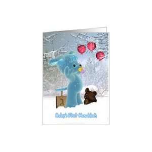  Babys First Hanukkah Card With Cute Puppy In The Snow 