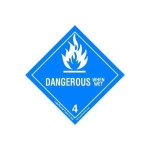  Dangerous When Wet Label, Worded, Paper, Pack of 50 
