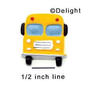  9820 tlf   Large School Bus Front   Flat Back Resin 