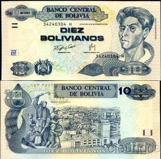 Bolivia 10 Bolivianos 1986 (2005) P 228 Series H UNC  