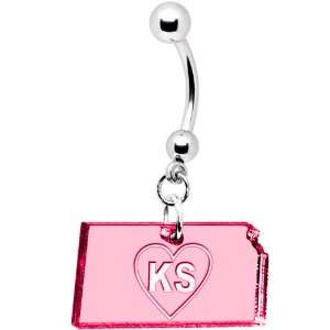  Pink State of Kansas Belly Ring Jewelry