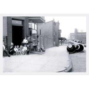  Paper poster printed on 20 x 30 stock. Children On Stoop 