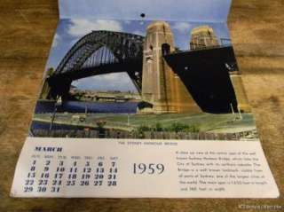 Beautiful Australia Calendar 1959 Color Illustrated  