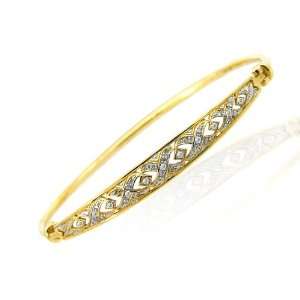  9ct Yellow Gold Diamond Bangle Jewelry