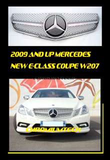 2009 2012 Mercedes W207 C207 E Class Coupe Silver/Chrome Grill AMG E63 
