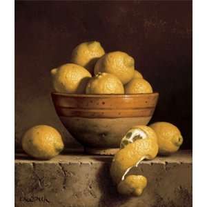  Lemons in a Bowl with Peel Finest LAMINATED Print Loran 