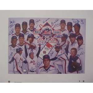  Autographed 1986 New York Mets World Series Champion Team 