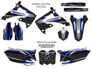 Honda CRF 250R 2010   2012 MX Bike Graphic Sticker Decal Kit #5600BLUE 