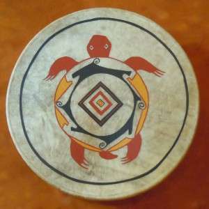 Native American 18 Taos Drum, Cowhide Circular Turtle Drum, Shamans 