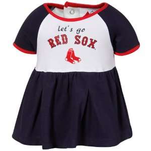 Majestic Boston Red Sox Infant Girls Tri Color Creeper Dress (18 