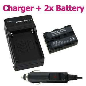   2x Battery+Charger for Sony NP FM500H DSLR A200 A350