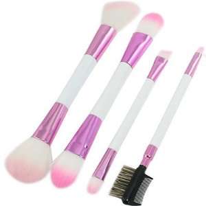   Handle Double Ended Eyeshadow Face Brush Make up Tool 4 Pcs Beauty